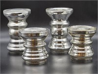 4- Mercury Glass Candle Holders. 2- 4 X 6" & 2- 4