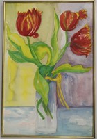 Gagnon, Tulips in Vase, Still Life, Watercolour