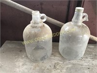 Pair of glass 1 gallon jug