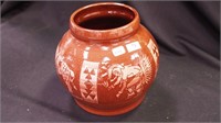 Art pottery jar depicting American Indians
