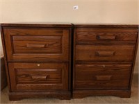 2 Wood File Cabinets