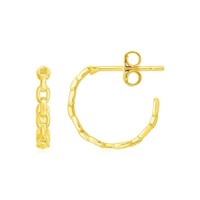 14k Gold Delicate Chain Hoop Earrings