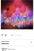 40 pcs Led Light Up Balloons,Mixed-Colors Latex