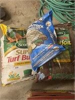 2) BAGS OF LAWN SOIL, 1)TURF BUILDER, 1) BAG OF