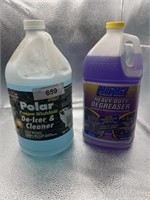 JUG OF DEICER & CLEANER FOR WINDSHIELD & JUG OF