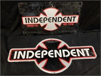 (2) INDEPENDENT TRUCK COMPANY METAL SIGNS, 24’’