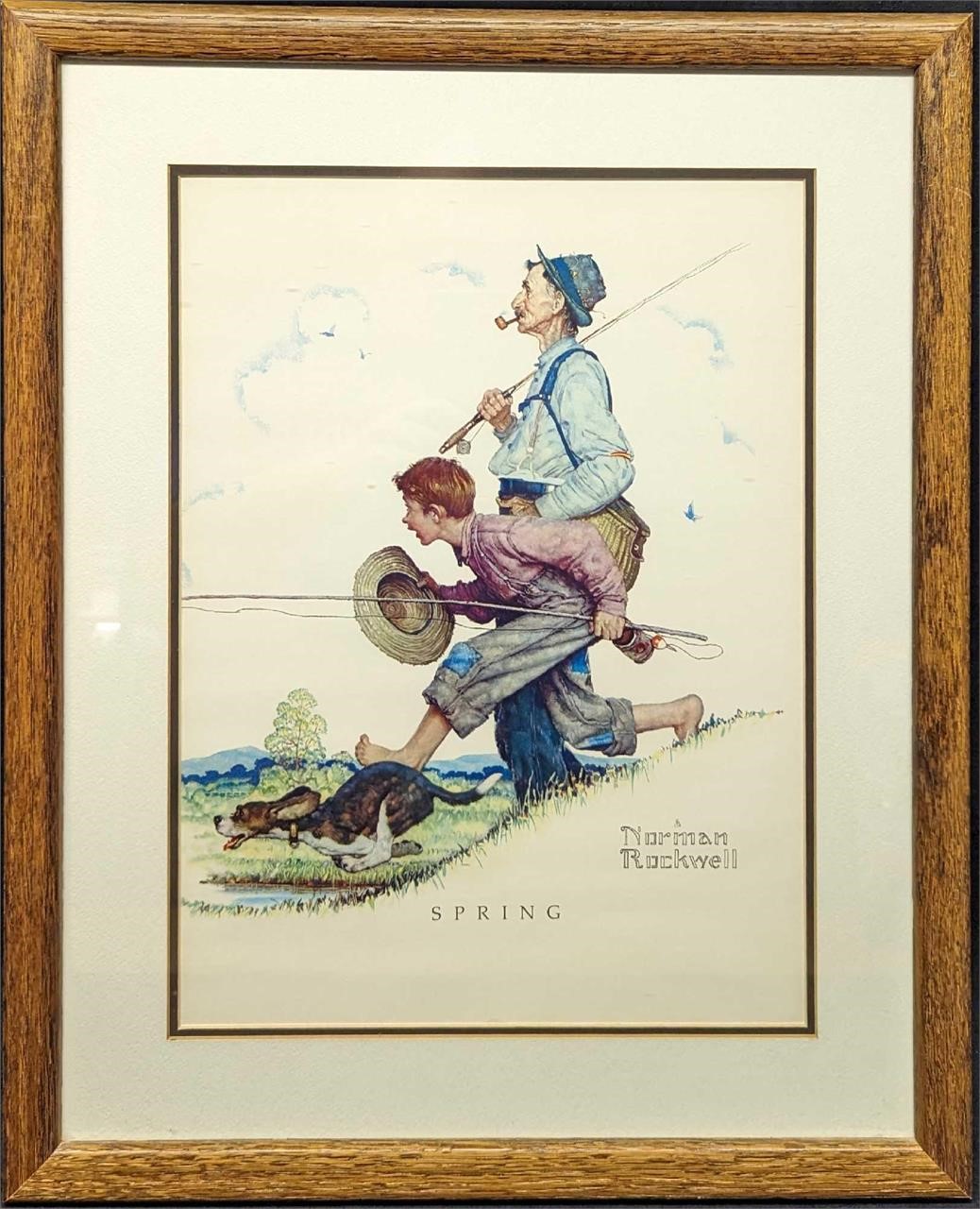 Vintage Framed Norman Rockwell Spring Print