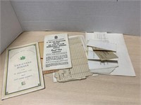 World War II paperwork lot: postcards, discharge