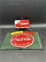 Coca-Cola Truck Tin Box & Red/Green Cloth
