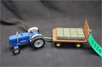 Ford Tractor w/JD Hay Wagon & Bales