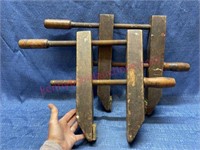 Lrg antique wood furniture clamps-Bliss MFG Co W.W