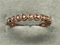 10kt Rose Gold Band w/ Natural Diamond Accents