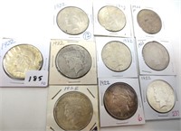 10 - 1922 Peace silver dollars