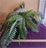 Large Faux Fern Plant in Wicker Basket