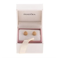 A Lady's Pair of Pandora Earrings in 14K Gold