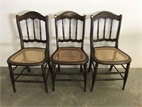 Three painted chairs