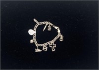 7” AGI 925 Italy Charm Bracelet With 8 Charms