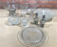 pressed glass platters , bowls & more