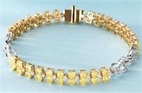 10ct Natural Diamond 18Kt Gold Bracelet