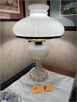 ANTIQUE OIL LAMP CONVERTED TO ELECTRIC