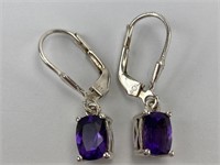 Sterling Silver Oval Shape Faceted Amethyst Stone