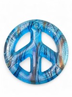 Handmade Glass Peace Sign Pendant