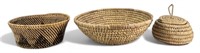 Native American Woven Baskets and One w/ Lid