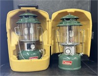 (J) Two Coleman Handheld Lanterns And Yellow