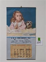 1956 IXL Creamery Calendar - 13" x 23"