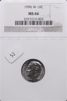 1996 W NGC MS66 ROOSEVELT DIME