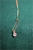 Vintage Necklace w/clear stone