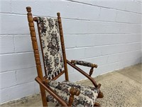 Vtg. Upholstered Platform Rocking Chair