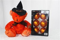 Halloween Stuffed Bear and Ornaments