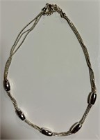 QUALITY MODERN SILVER TONE NECKLACE - CHOCKE