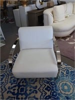 White Leather Occasional Chair
