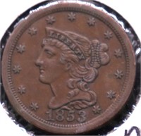 1853 CHOICE BU HALF CENT PQ