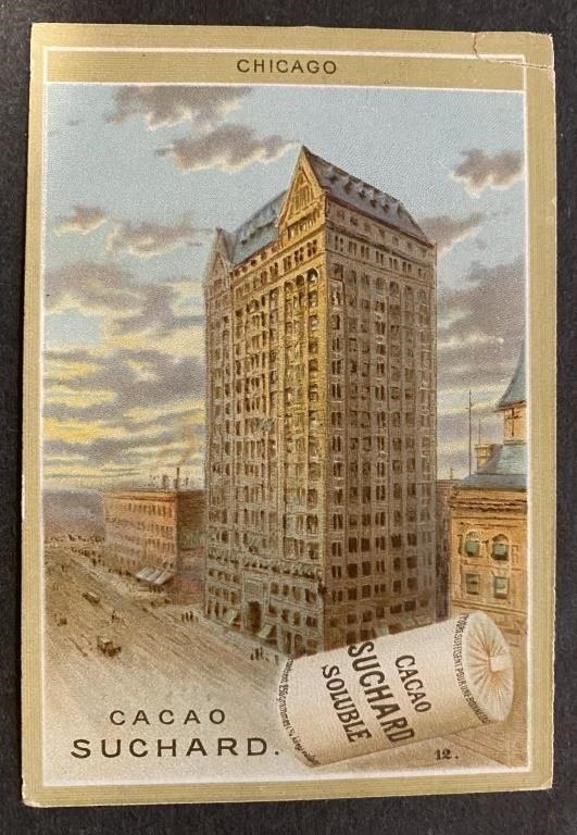 CHICAGO, ILLINOIS: Victorian CHOCOLATE Card (1897)