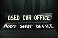 Body Shop/Used Car Office Metal Sign