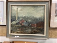 Manning Oil on Canvas of Factory