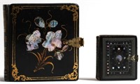 2 Black Lacquer & Mother-of-Pearl Photo Frames