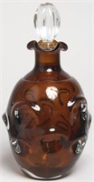 Italian Mid-Century Blown Amber Glass Decanter