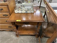 VTG END TABLE W DRAWER