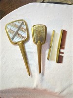 Vintage Vanity Mirror, Brush, & combs