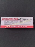 Winchester 9mm Luger 115gr FMJ Ammunition - 100rds