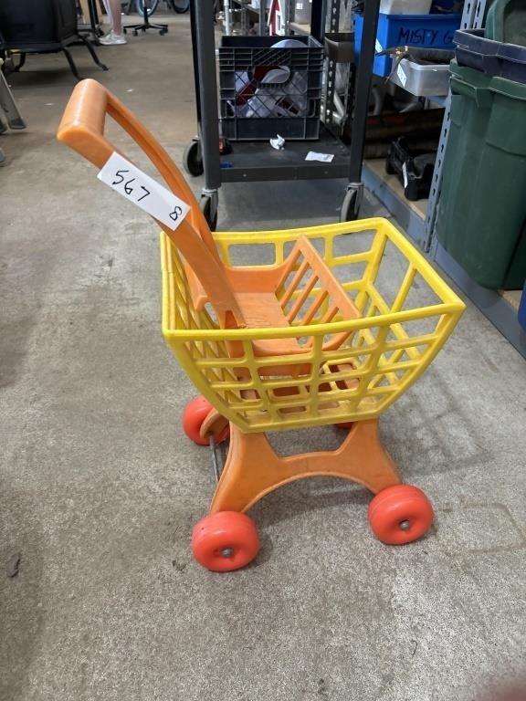 Vintage Childs Toy Shopping Cart