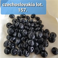 CZECH VTG 10MM ROUND JET-INK GLASS STONES