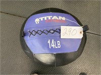 14 lb titan fitness soft leather medicine wall bal