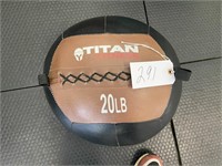 20 lb titan fitness soft leather medicine wall bal
