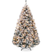 7.5 ft. Pre-Lit Incandescent Flocked Artificial Ch