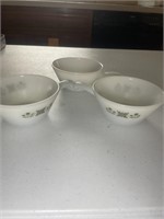 Fire King glass bowls with handles
